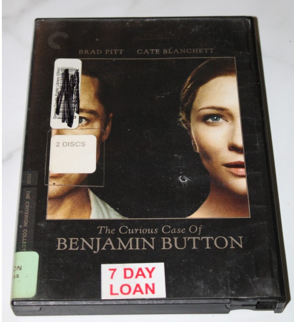 Curious Case of Benjamin Button DVD (2008) Brad Pitt Cate Blanchett ex library